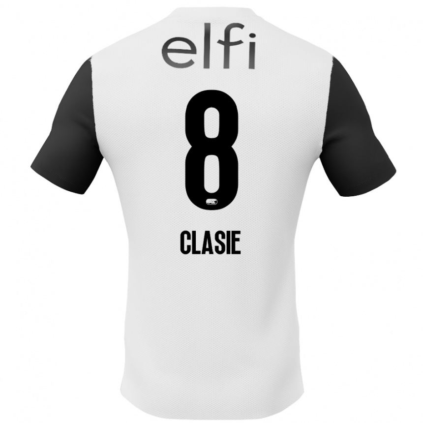 Gyermek Labdarúgás Jordy Clasie #8 Fehér Fekete Idegenbeli Jersey 2024/25 Mez Póló Ing