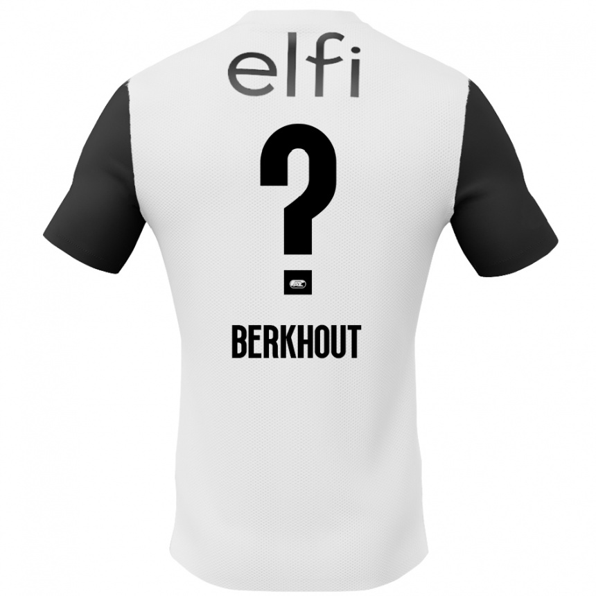 Gyermek Labdarúgás Jorn Berkhout #0 Fehér Fekete Idegenbeli Jersey 2024/25 Mez Póló Ing