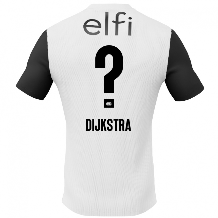 Gyermek Labdarúgás Elijah Dijkstra #0 Fehér Fekete Idegenbeli Jersey 2024/25 Mez Póló Ing