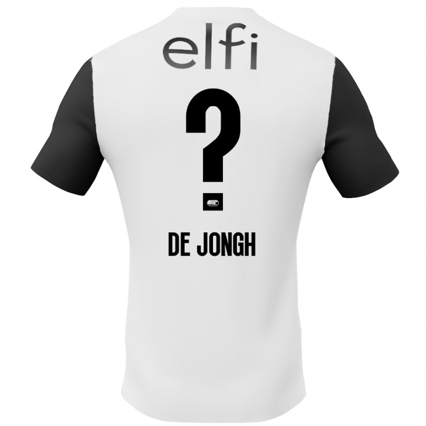 Gyermek Labdarúgás Iain De Jongh #0 Fehér Fekete Idegenbeli Jersey 2024/25 Mez Póló Ing