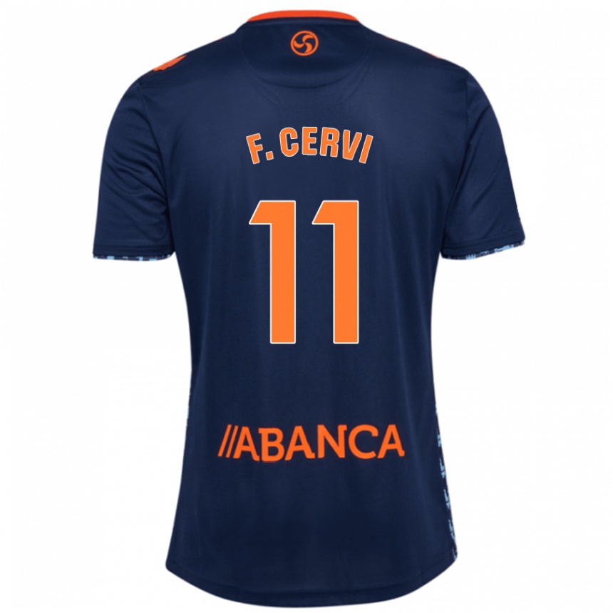 Gyermek Labdarúgás Franco Cervi #11 Sötétkék Idegenbeli Jersey 2024/25 Mez Póló Ing