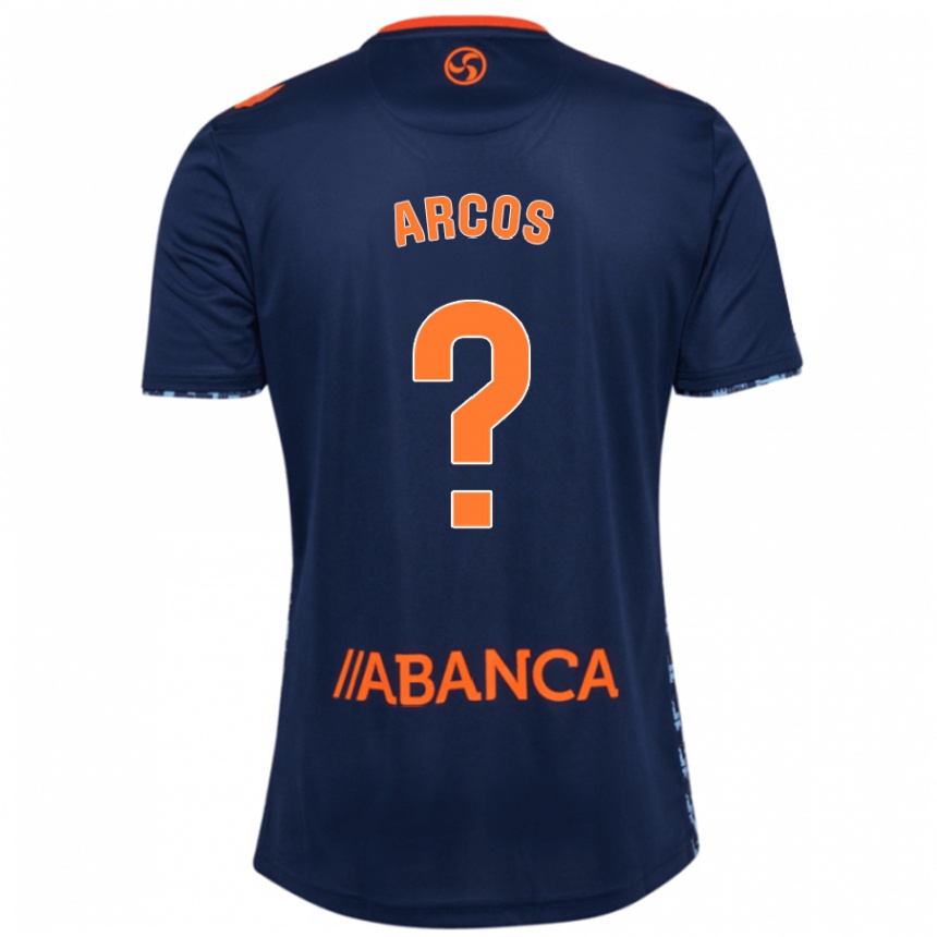 Gyermek Labdarúgás Ángel Arcos #0 Sötétkék Idegenbeli Jersey 2024/25 Mez Póló Ing