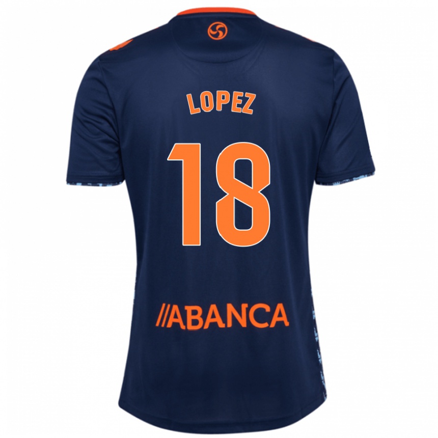 Gyermek Labdarúgás Joel López #18 Sötétkék Idegenbeli Jersey 2024/25 Mez Póló Ing