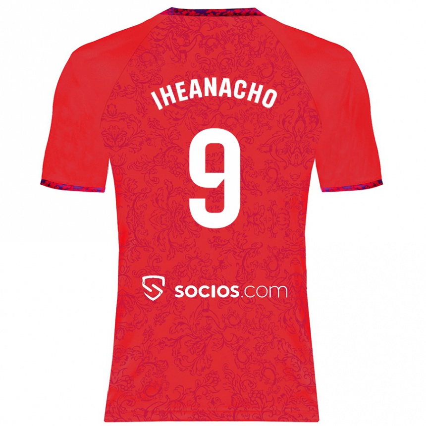 Gyermek Labdarúgás Kelechi Iheanacho #9 Piros Idegenbeli Jersey 2024/25 Mez Póló Ing