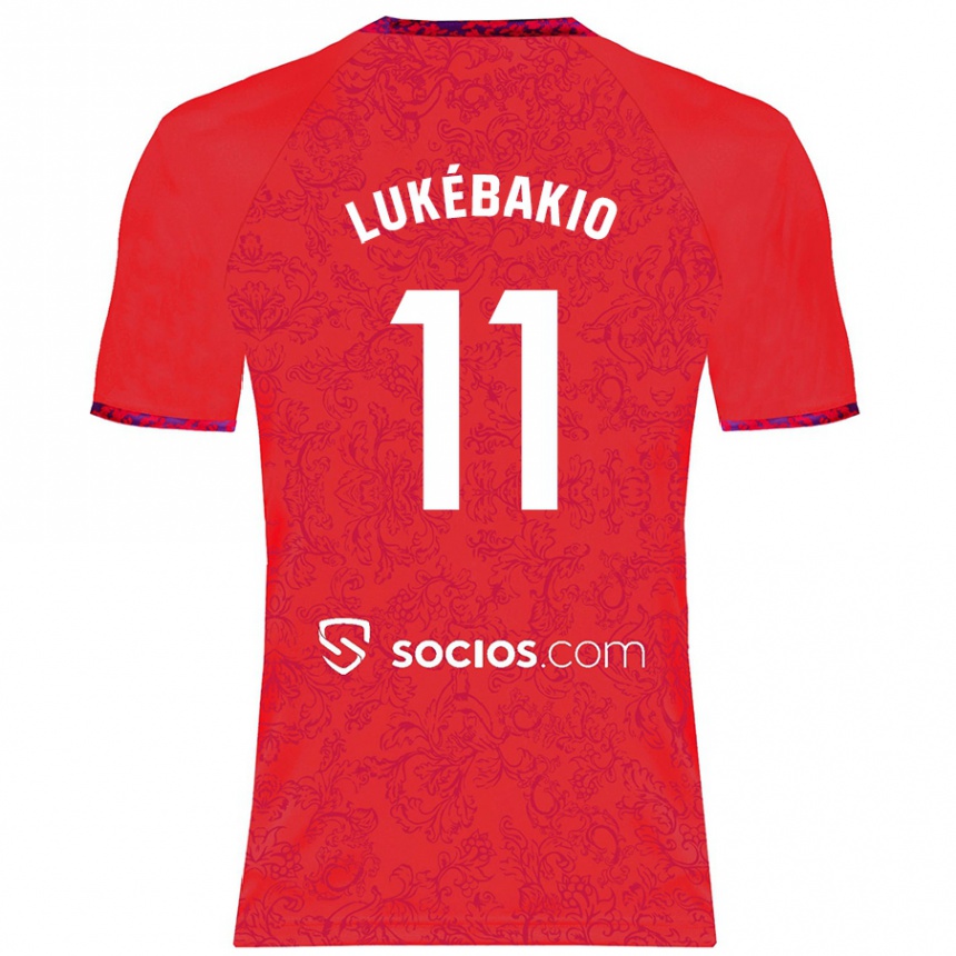 Gyermek Labdarúgás Dodi Lukébakio #11 Piros Idegenbeli Jersey 2024/25 Mez Póló Ing