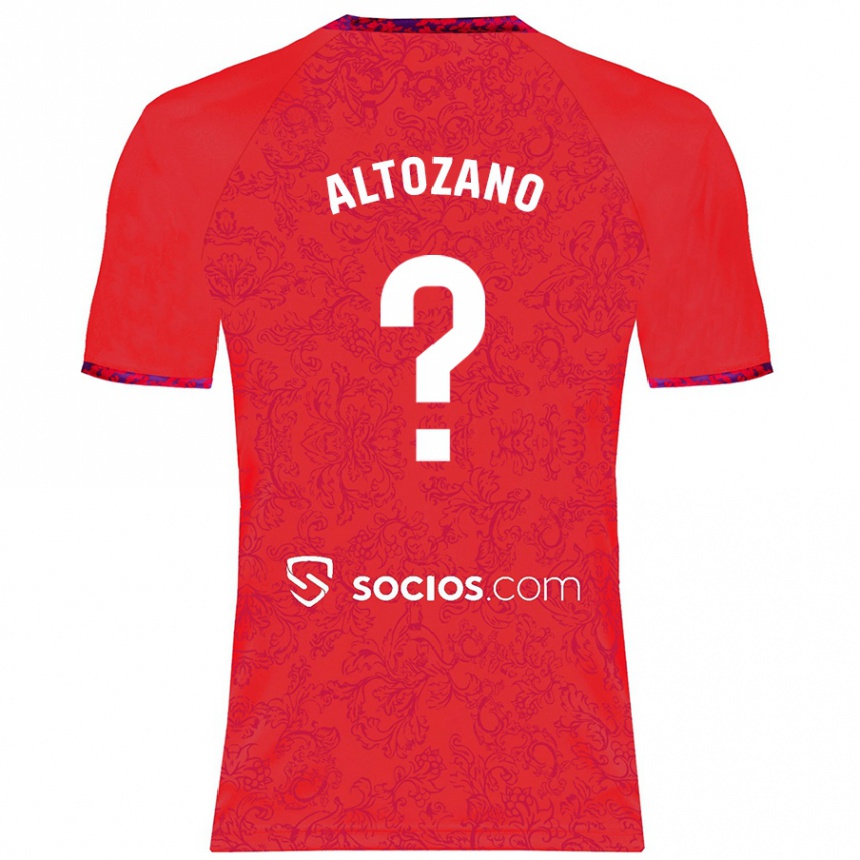 Gyermek Labdarúgás Edu Altozano #0 Piros Idegenbeli Jersey 2024/25 Mez Póló Ing