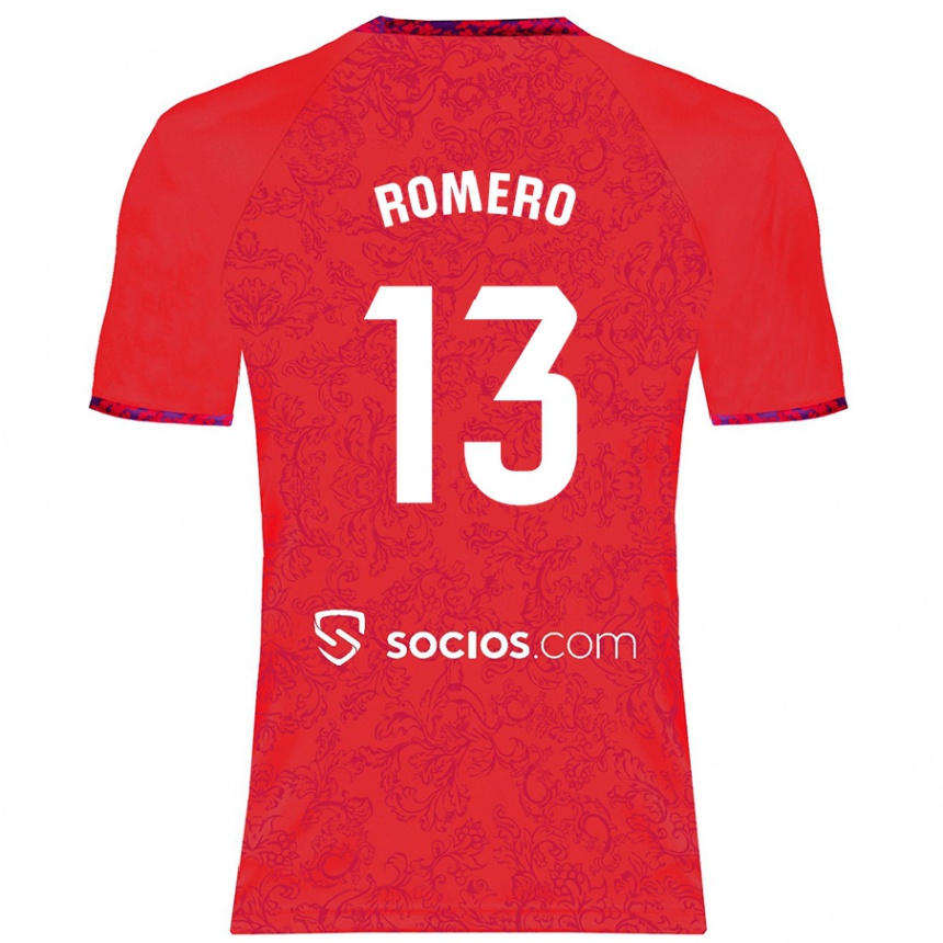 Gyermek Labdarúgás Rafael Romero #13 Piros Idegenbeli Jersey 2024/25 Mez Póló Ing