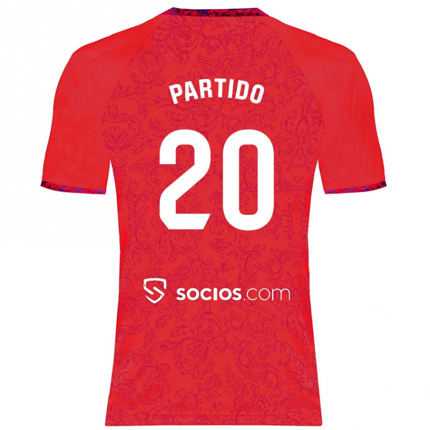 Gyermek Labdarúgás Paula Partido #20 Piros Idegenbeli Jersey 2024/25 Mez Póló Ing