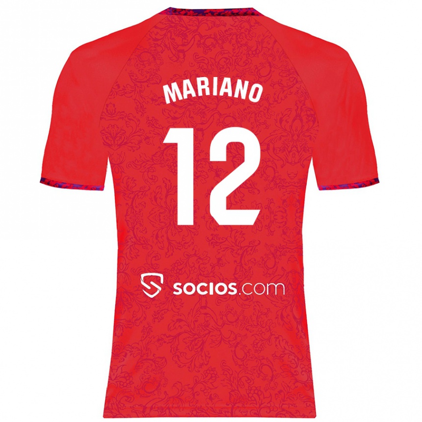 Gyermek Labdarúgás Mariano Diaz #12 Piros Idegenbeli Jersey 2024/25 Mez Póló Ing