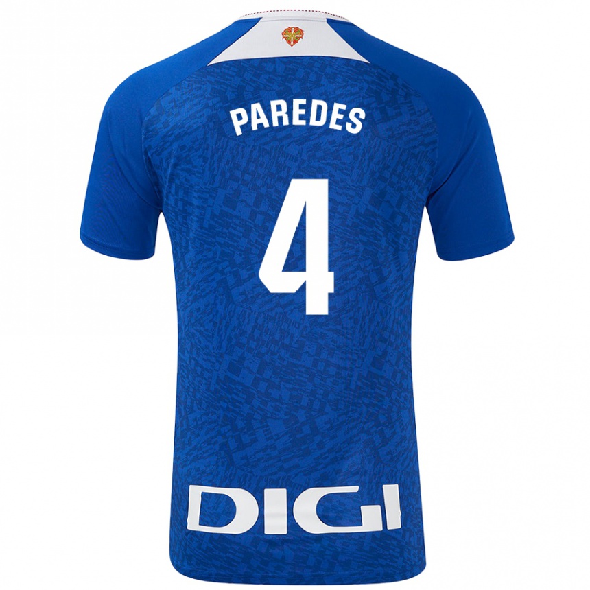 Gyermek Labdarúgás Aitor Paredes #4 Királykék Idegenbeli Jersey 2024/25 Mez Póló Ing