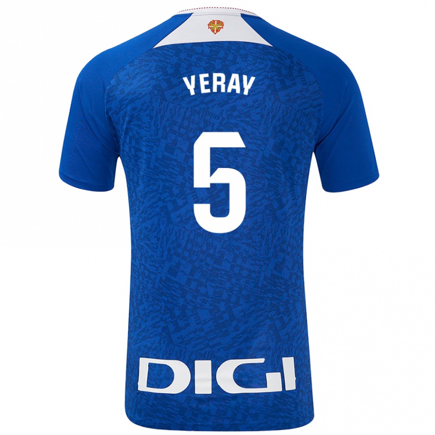 Gyermek Labdarúgás Yeray Álvarez #5 Királykék Idegenbeli Jersey 2024/25 Mez Póló Ing