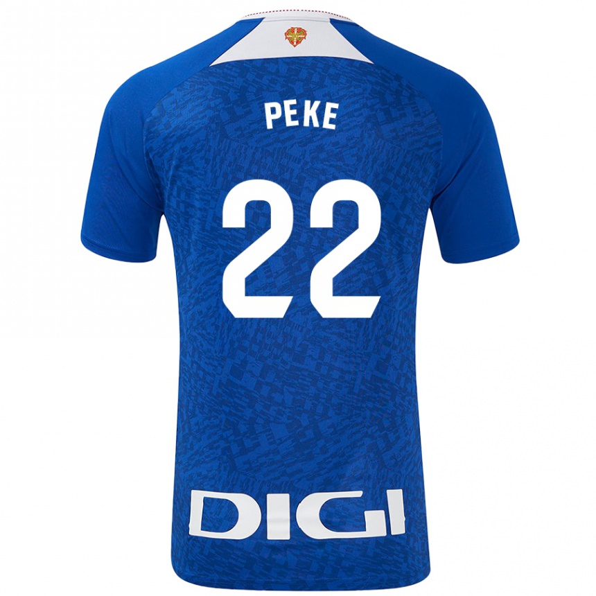 Gyermek Labdarúgás Ainize Barea Nuñez #22 Királykék Idegenbeli Jersey 2024/25 Mez Póló Ing