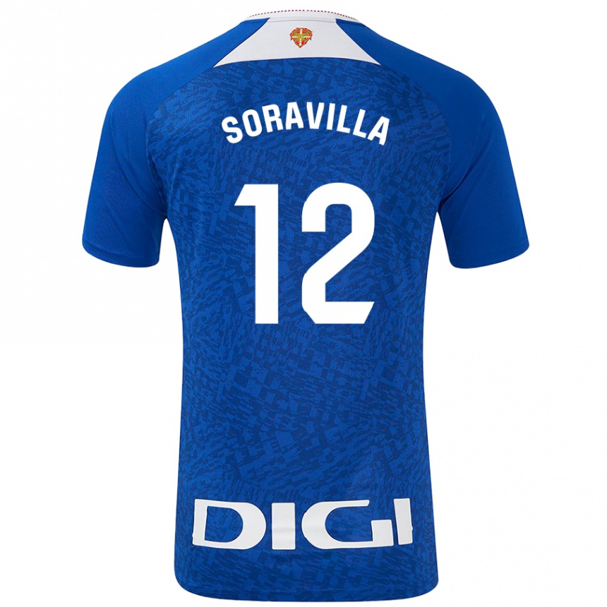 Gyermek Labdarúgás Ander Soravilla #12 Királykék Idegenbeli Jersey 2024/25 Mez Póló Ing