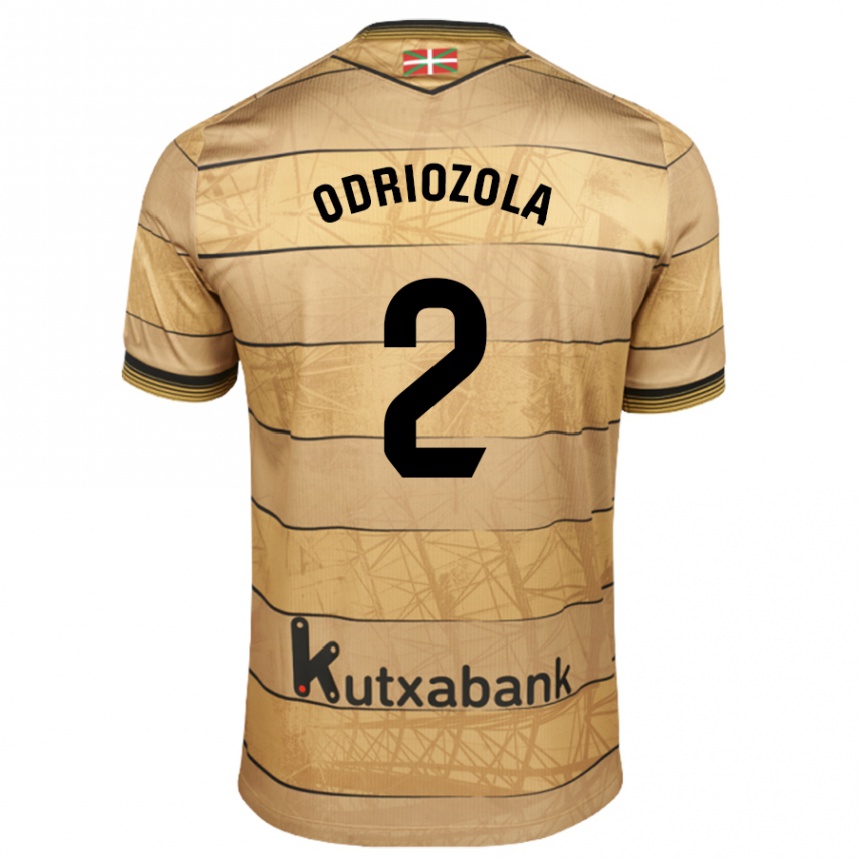 Gyermek Labdarúgás Alvaro Odriozola #2 Barna Idegenbeli Jersey 2024/25 Mez Póló Ing