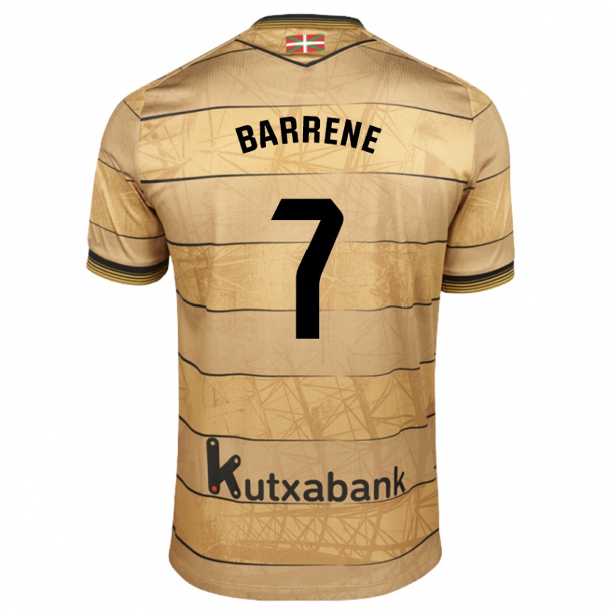 Gyermek Labdarúgás Ander Barrene #7 Barna Idegenbeli Jersey 2024/25 Mez Póló Ing