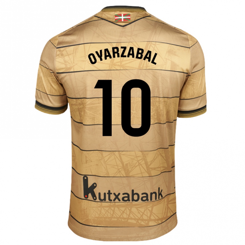 Gyermek Labdarúgás Mikel Oyarzabal #10 Barna Idegenbeli Jersey 2024/25 Mez Póló Ing