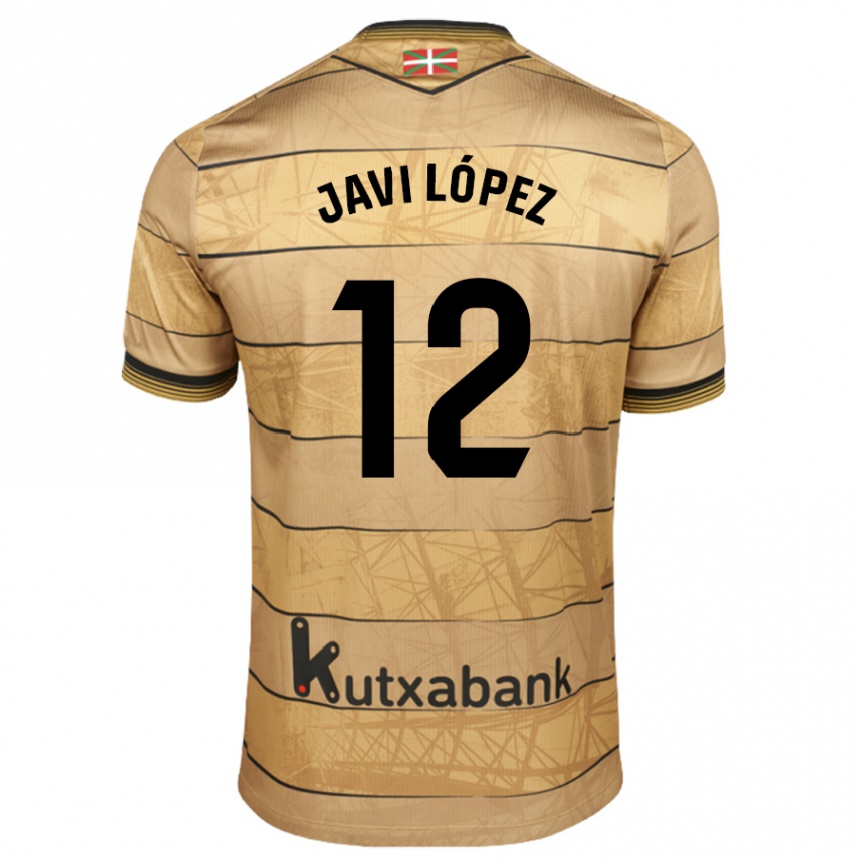 Gyermek Labdarúgás Javi López #12 Barna Idegenbeli Jersey 2024/25 Mez Póló Ing