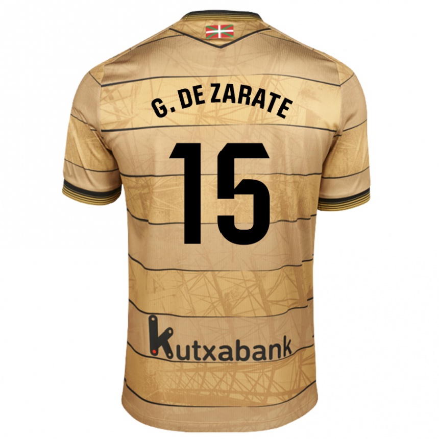 Gyermek Labdarúgás Urko González De Zarate #15 Barna Idegenbeli Jersey 2024/25 Mez Póló Ing