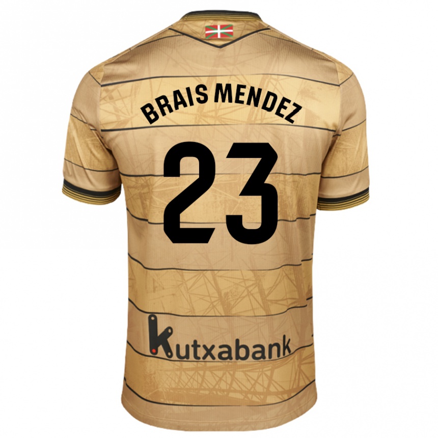 Gyermek Labdarúgás Brais Méndez #23 Barna Idegenbeli Jersey 2024/25 Mez Póló Ing