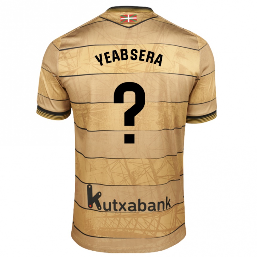 Gyermek Labdarúgás Jon Yeabsera #0 Barna Idegenbeli Jersey 2024/25 Mez Póló Ing