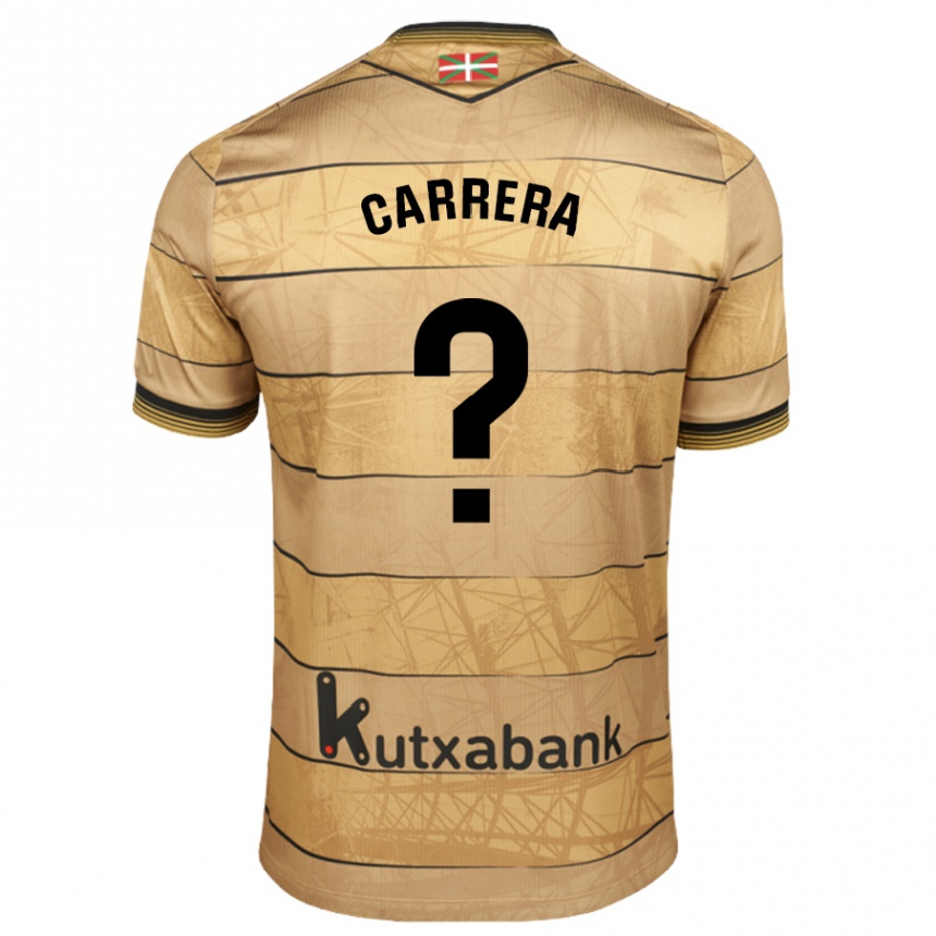 Gyermek Labdarúgás Gorka Carrera #0 Barna Idegenbeli Jersey 2024/25 Mez Póló Ing