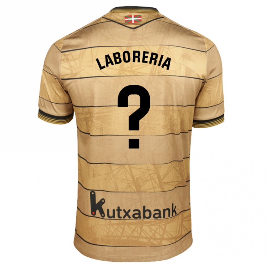 Gyermek Labdarúgás Marc Laborería #0 Barna Idegenbeli Jersey 2024/25 Mez Póló Ing