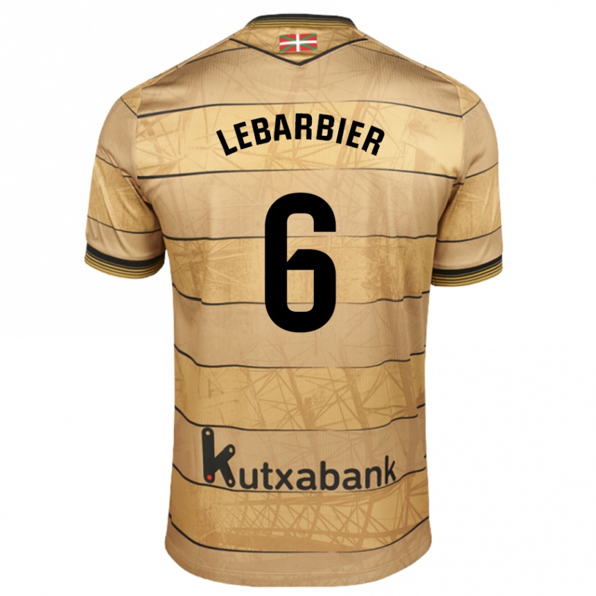 Gyermek Labdarúgás Alex Lebarbier #6 Barna Idegenbeli Jersey 2024/25 Mez Póló Ing