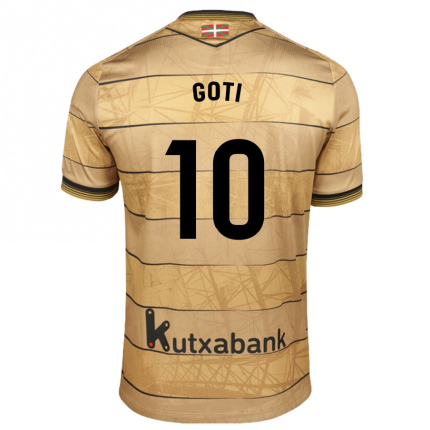 Gyermek Labdarúgás Mikel Goti #10 Barna Idegenbeli Jersey 2024/25 Mez Póló Ing