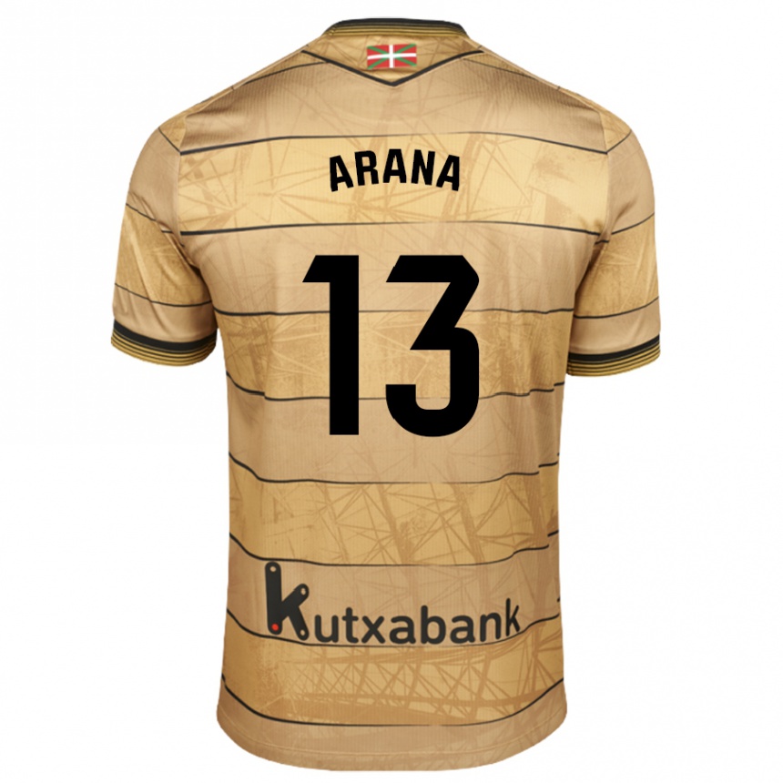 Gyermek Labdarúgás Egoitz Arana #13 Barna Idegenbeli Jersey 2024/25 Mez Póló Ing