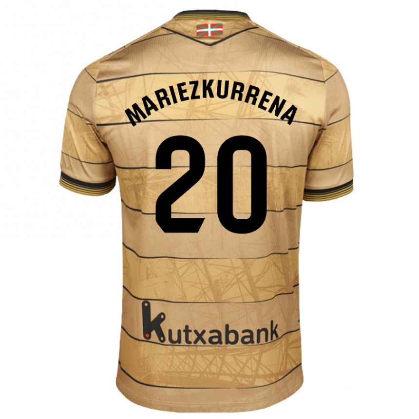 Gyermek Labdarúgás Arkaitz Mariezkurrena #20 Barna Idegenbeli Jersey 2024/25 Mez Póló Ing