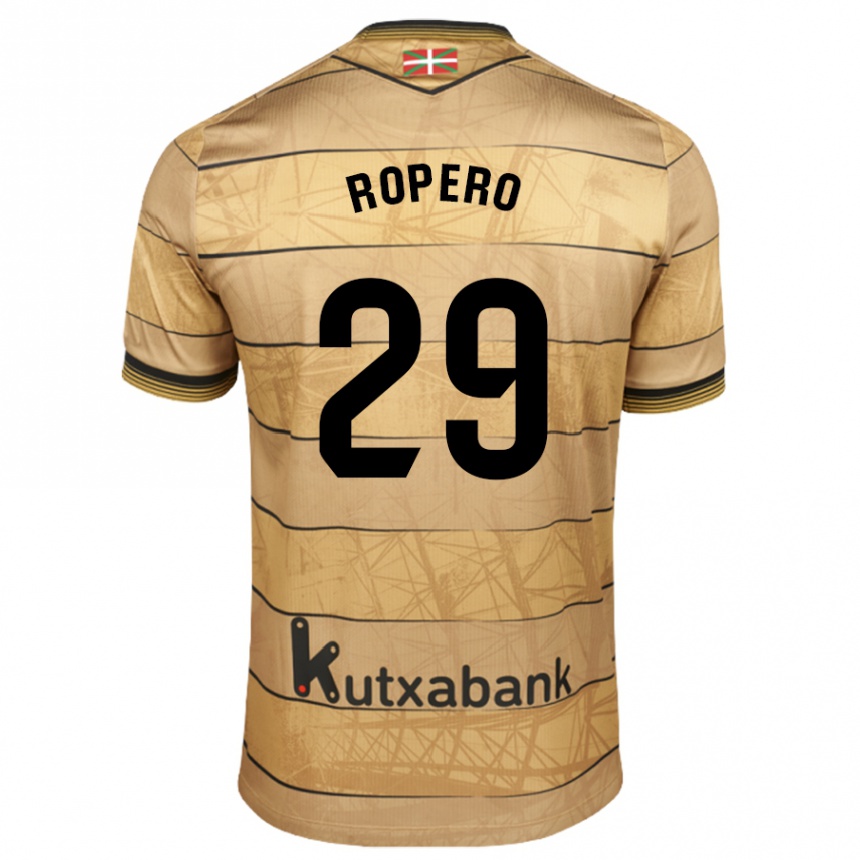 Gyermek Labdarúgás Iker Ropero #29 Barna Idegenbeli Jersey 2024/25 Mez Póló Ing