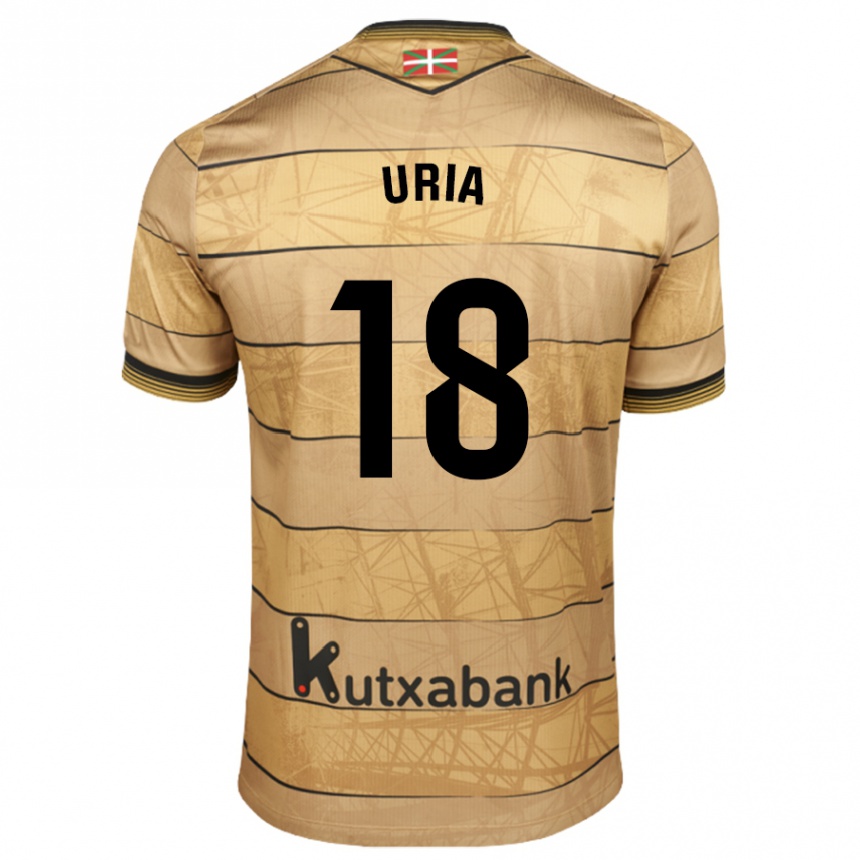 Gyermek Labdarúgás Mirari Uria Gabilondo #18 Barna Idegenbeli Jersey 2024/25 Mez Póló Ing