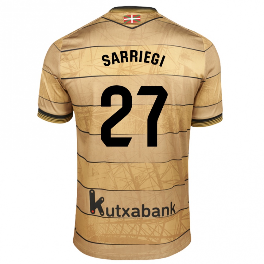 Gyermek Labdarúgás Nora Sarriegi #27 Barna Idegenbeli Jersey 2024/25 Mez Póló Ing