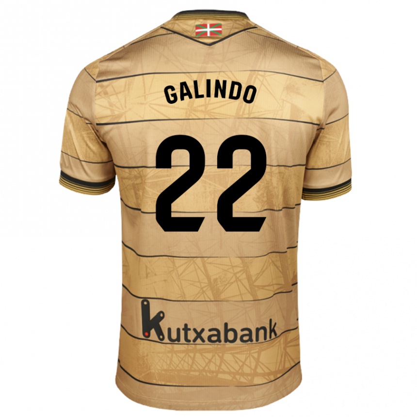 Gyermek Labdarúgás Iker Galindo #22 Barna Idegenbeli Jersey 2024/25 Mez Póló Ing