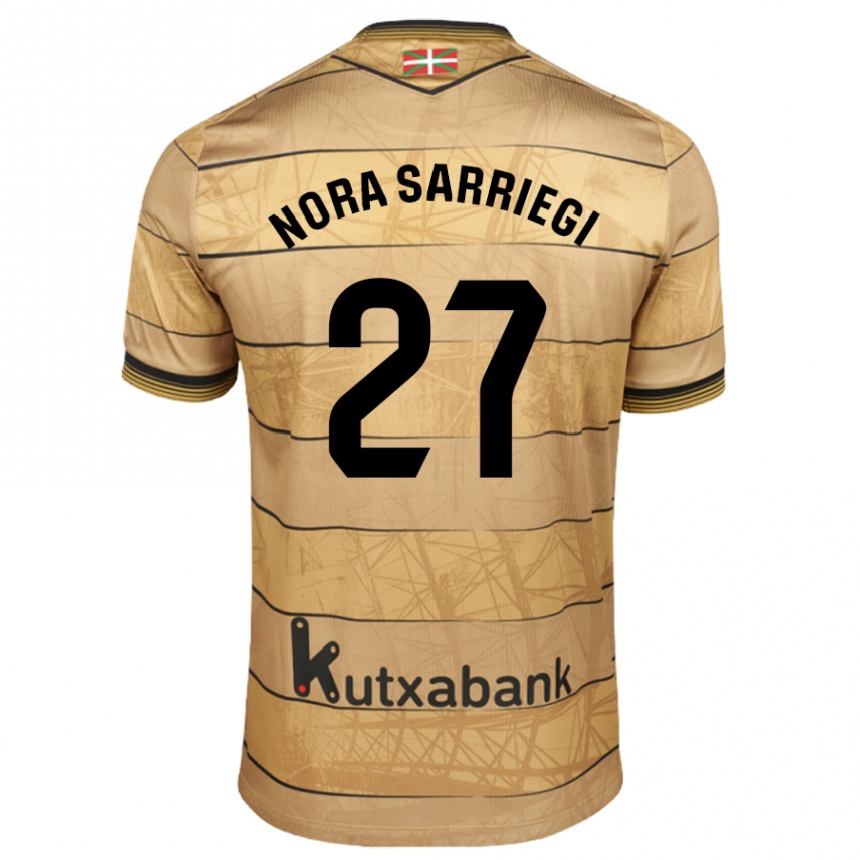 Gyermek Labdarúgás Nora Sarriegi Galdos #27 Barna Idegenbeli Jersey 2024/25 Mez Póló Ing