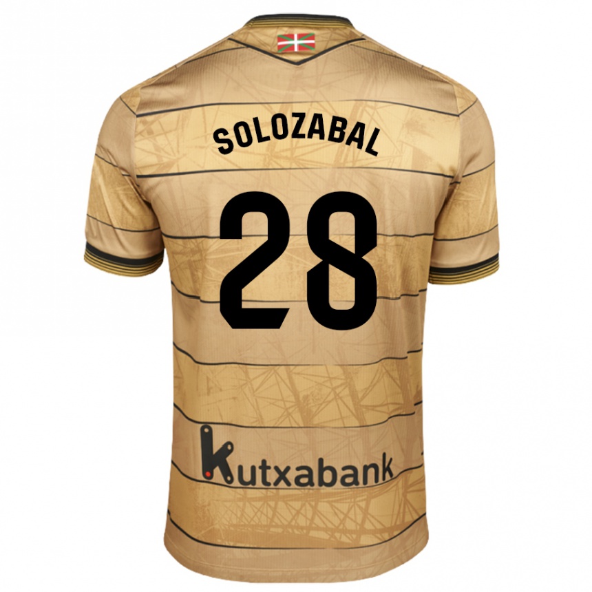 Gyermek Labdarúgás Malen Solozabal Ibarra #28 Barna Idegenbeli Jersey 2024/25 Mez Póló Ing