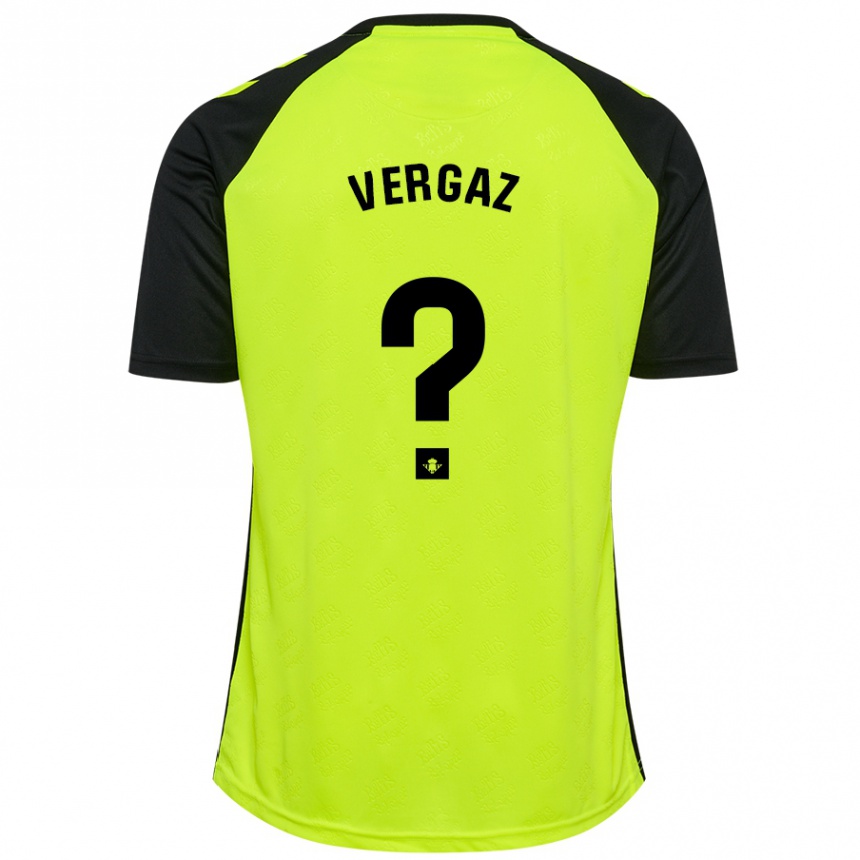 Gyermek Labdarúgás Alejandro Vergaz #0 Fluoreszkáló Sárga Fekete Idegenbeli Jersey 2024/25 Mez Póló Ing