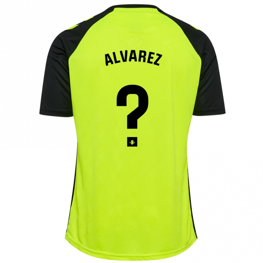 Gyermek Labdarúgás Marco Álvarez #0 Fluoreszkáló Sárga Fekete Idegenbeli Jersey 2024/25 Mez Póló Ing