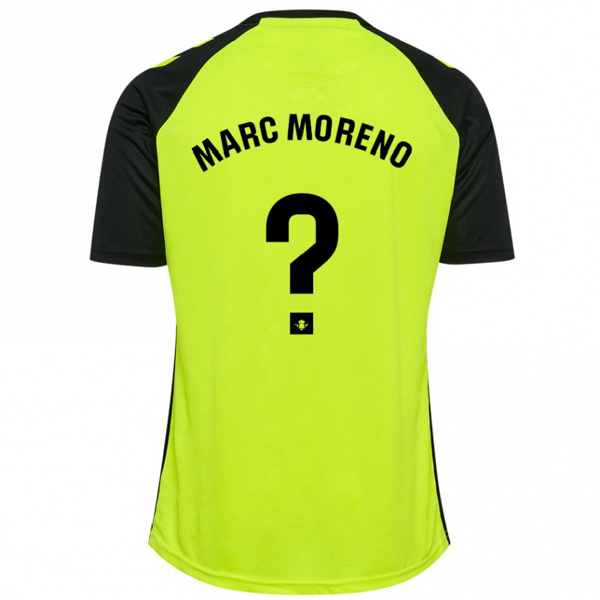 Gyermek Labdarúgás Marc Moreno #0 Fluoreszkáló Sárga Fekete Idegenbeli Jersey 2024/25 Mez Póló Ing