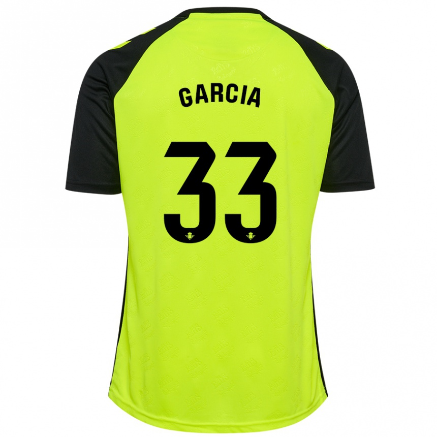 Gyermek Labdarúgás Pablo García #33 Fluoreszkáló Sárga Fekete Idegenbeli Jersey 2024/25 Mez Póló Ing