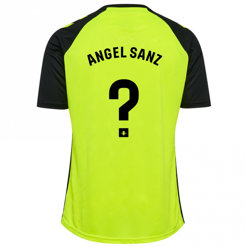 Gyermek Labdarúgás Miguel Ángel Sanz #0 Fluoreszkáló Sárga Fekete Idegenbeli Jersey 2024/25 Mez Póló Ing