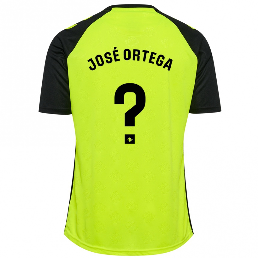 Gyermek Labdarúgás José Ortega #0 Fluoreszkáló Sárga Fekete Idegenbeli Jersey 2024/25 Mez Póló Ing