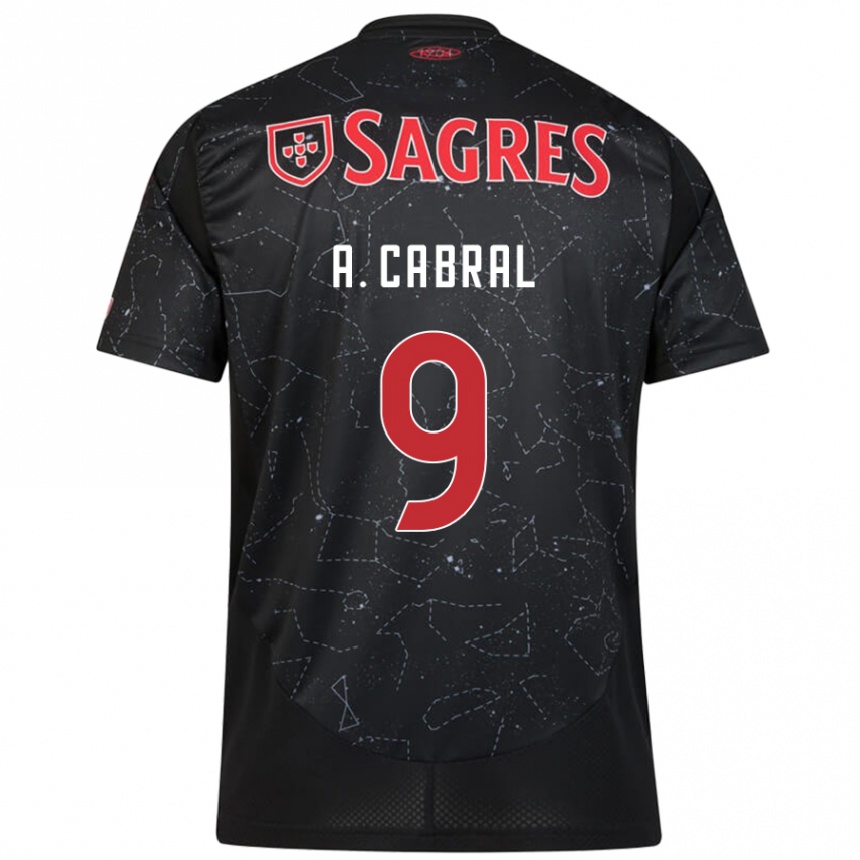 Gyermek Labdarúgás Arthur Cabral #9 Fekete Piros Idegenbeli Jersey 2024/25 Mez Póló Ing