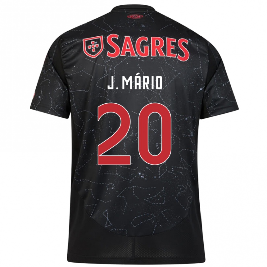 Gyermek Labdarúgás João Mário #20 Fekete Piros Idegenbeli Jersey 2024/25 Mez Póló Ing