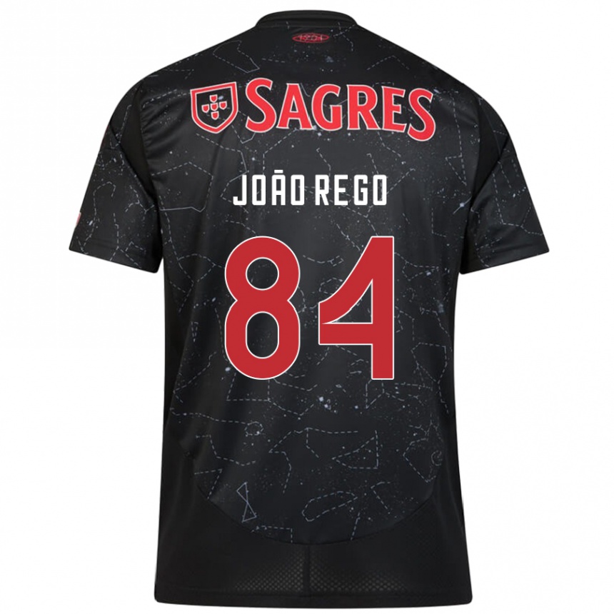 Gyermek Labdarúgás João Rêgo #84 Fekete Piros Idegenbeli Jersey 2024/25 Mez Póló Ing