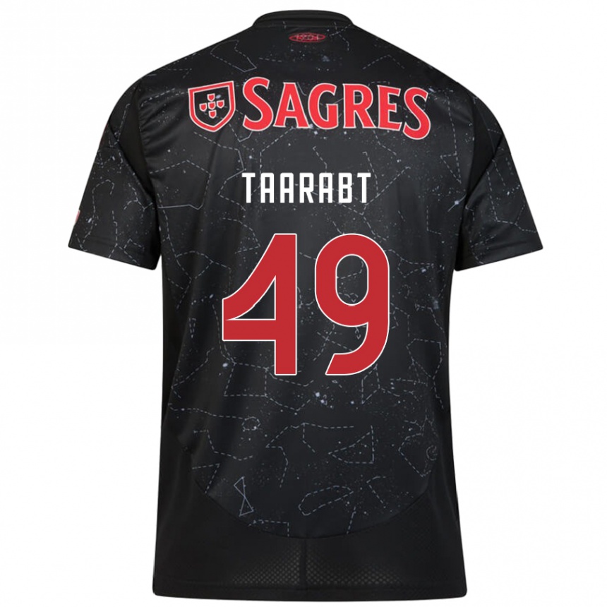 Gyermek Labdarúgás Adel Taarabt #49 Fekete Piros Idegenbeli Jersey 2024/25 Mez Póló Ing