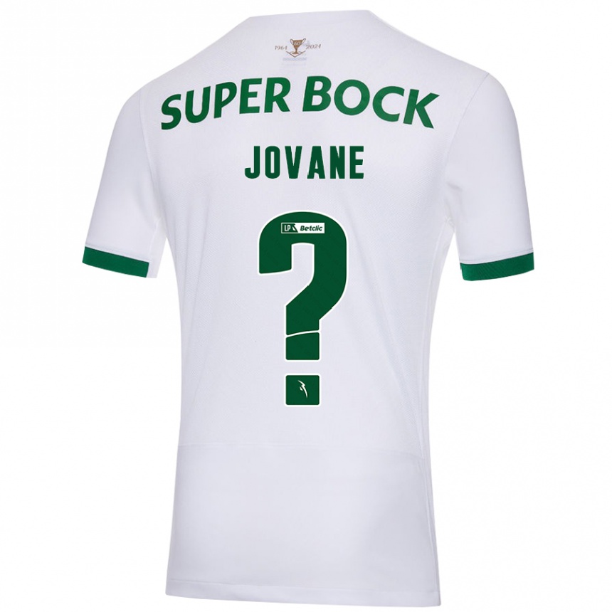 Gyermek Labdarúgás Jovane #0 Fehér Zöld Idegenbeli Jersey 2024/25 Mez Póló Ing