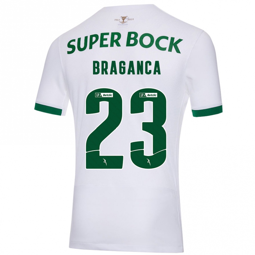 Gyermek Labdarúgás Daniel Bragança #23 Fehér Zöld Idegenbeli Jersey 2024/25 Mez Póló Ing