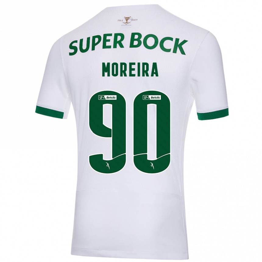 Gyermek Labdarúgás Afonso Moreira #90 Fehér Zöld Idegenbeli Jersey 2024/25 Mez Póló Ing