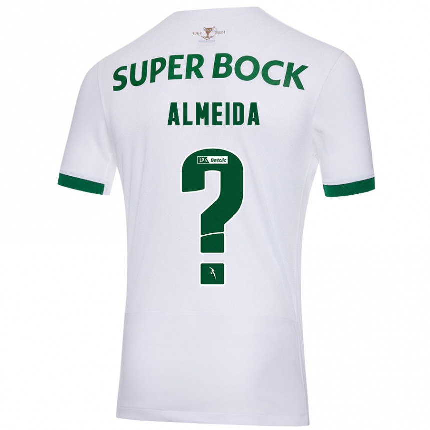 Gyermek Labdarúgás Miguel Almeida #0 Fehér Zöld Idegenbeli Jersey 2024/25 Mez Póló Ing